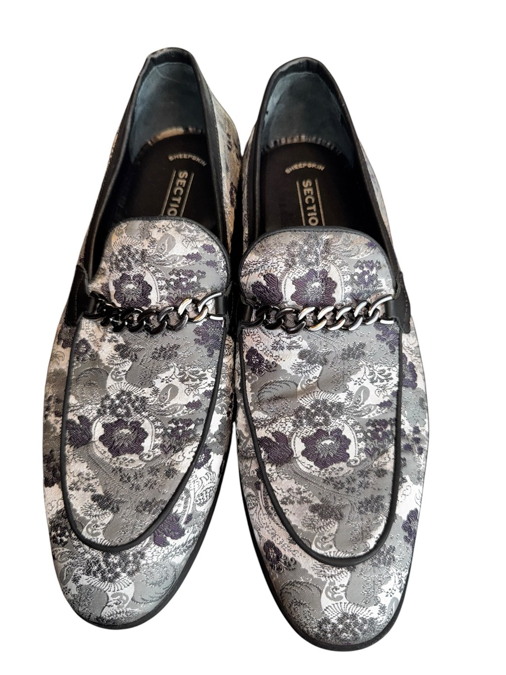 NWOB Section X Amari Men’s Loafers Sz 9 Floral Brocade Tux Formal